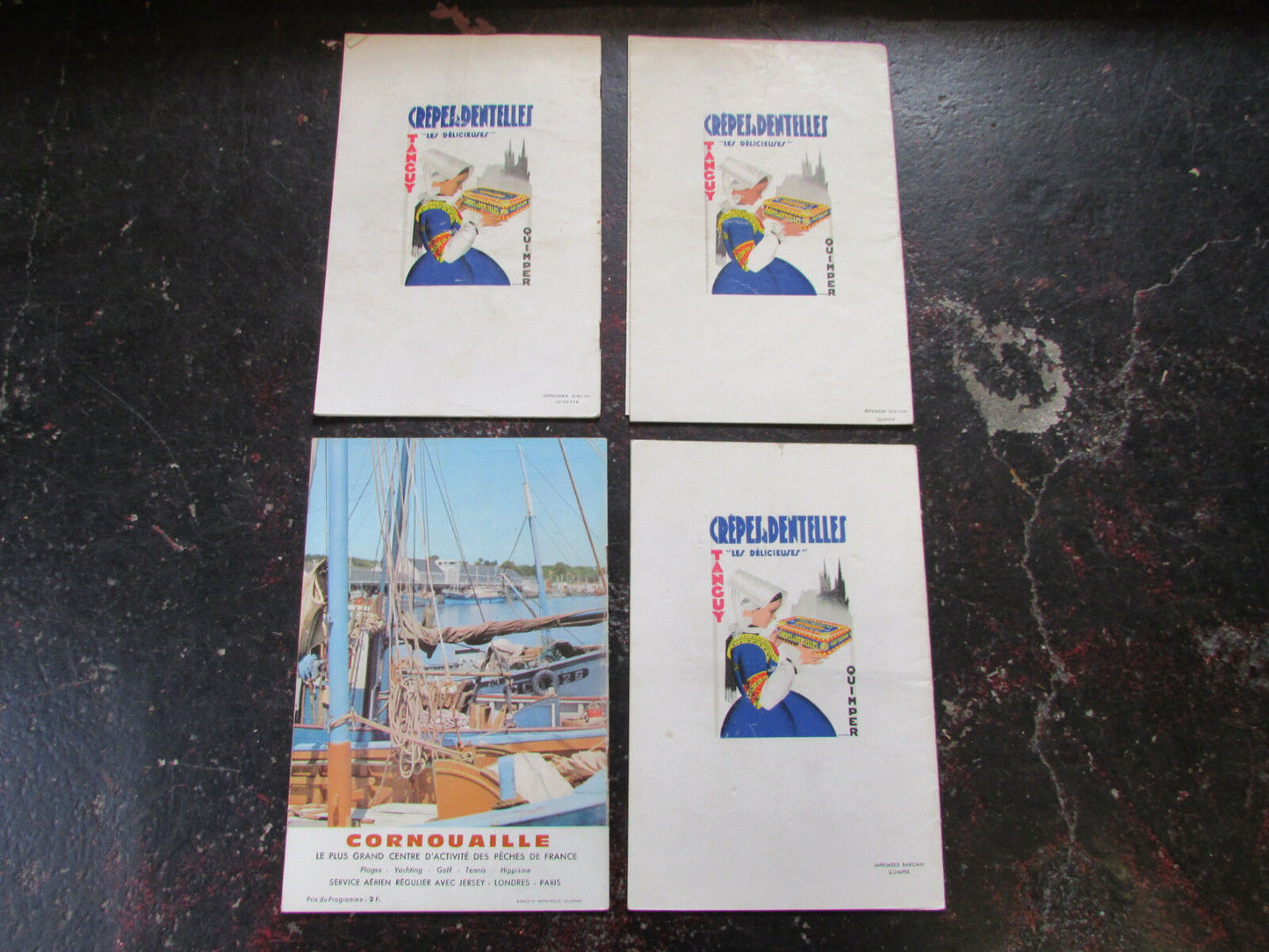 PROGRAMME FETES DE CORNOUAILLE QUIMPER LOT DE 4 1954 1955 1957 1964
