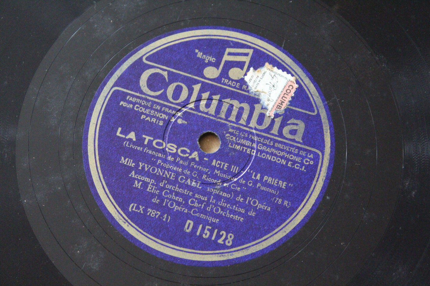 RARE YVONNE GALL soprano LOT 2 x 78T CLASSICAL PATHE COLUMBIA