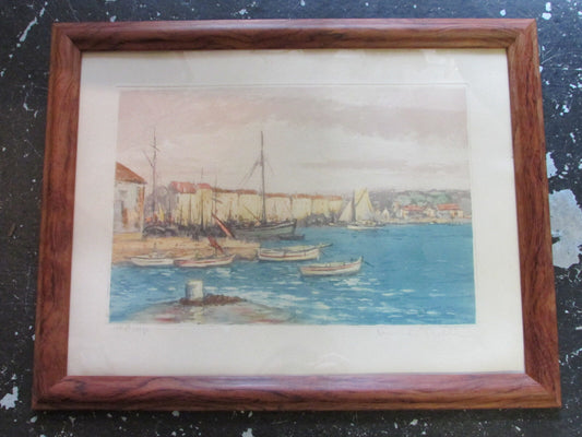 MANUEL ROBBE Gravure Aquatinte Signée SAINT TROPEZ French Signed Aquatint