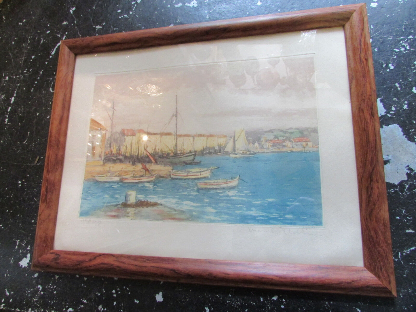 MANUEL ROBBE Engraving Aquatint Signed SAINT TROPEZ French Signed Aquatint