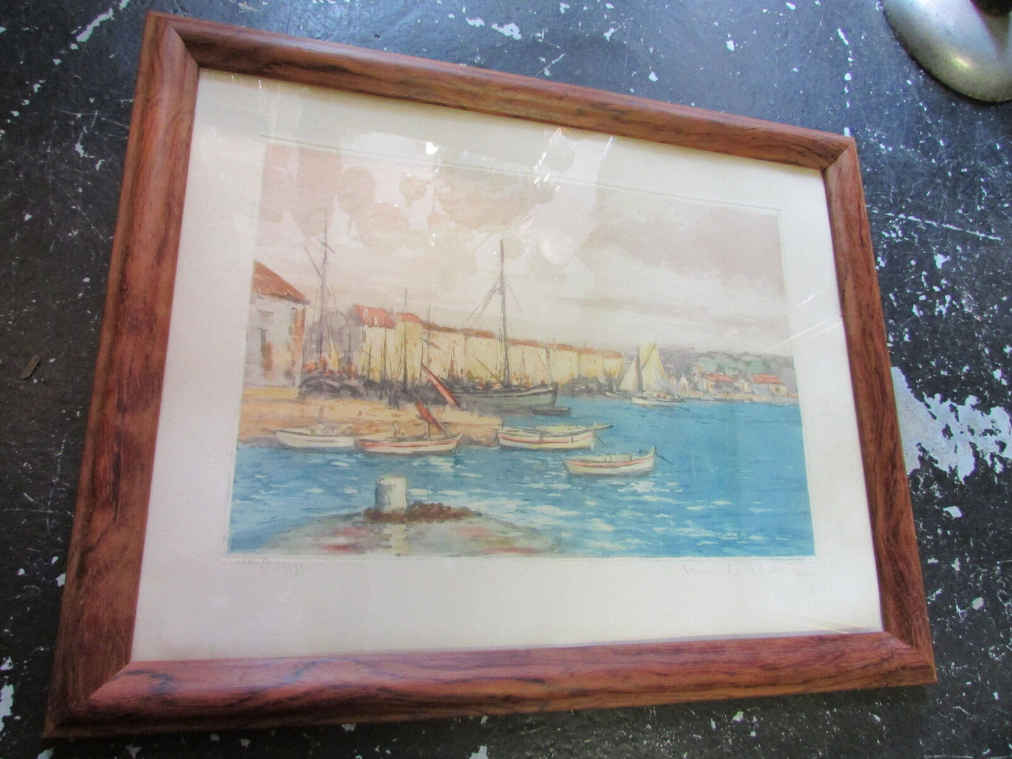MANUEL ROBBE Engraving Aquatint Signed SAINT TROPEZ French Signed Aquatint