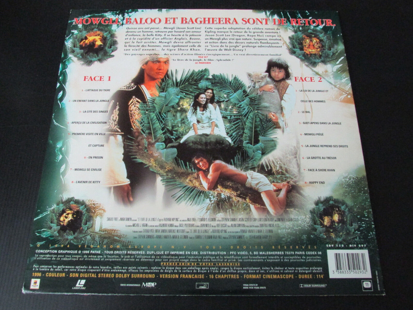 LOT LASERDISC DUTRONC FANTASIA MIDNIGHT EXPRESS LE LIVRE DE LA JUNGLE