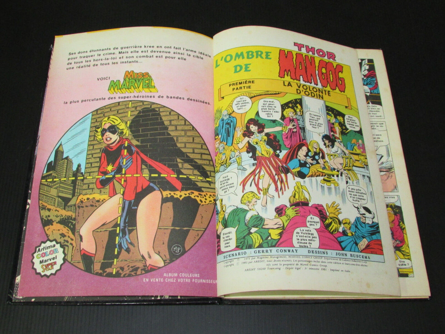 COMICS THOR LE FILS D'ODIN ARTIMA MARVEL AREDIT 1981 L'OMBRE DE MANGOG