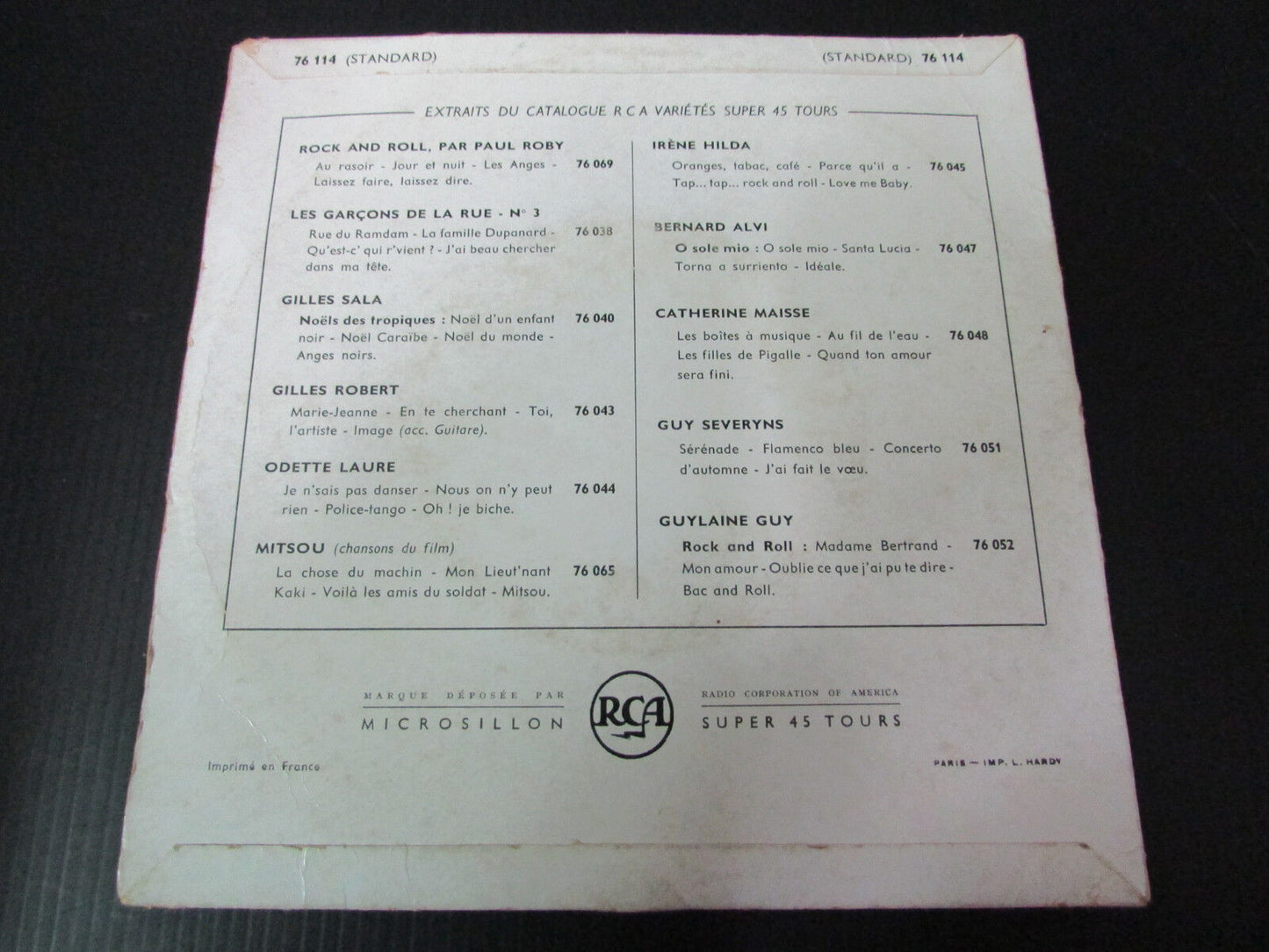 JOSETTE PRIVAT FRENCH EP 45T 7" OH ! LA ! LA ! RCA 76114