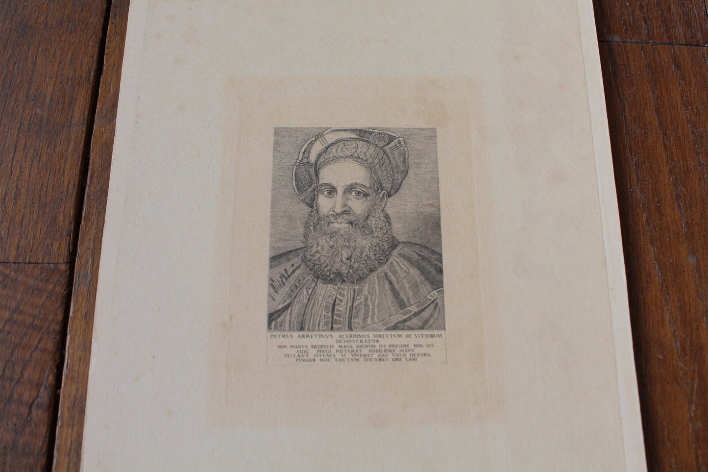 Gravure PORTRAIT Petrus Arretinus Acerrimus Virtutum Ac Vitiorum Demostrator