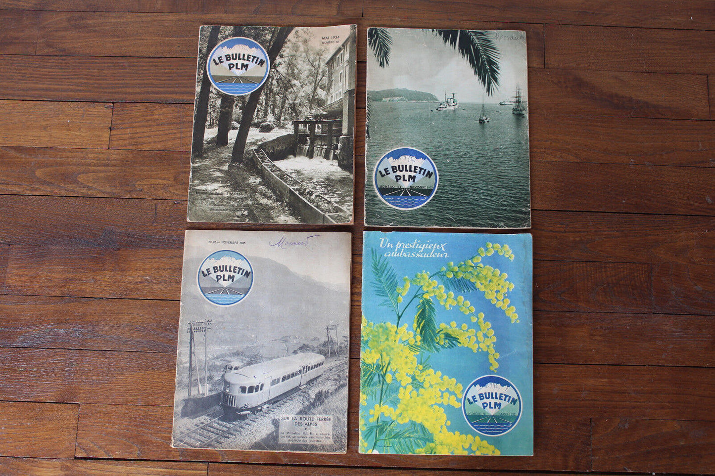 LE BULLETIN PLM Lot de 8 numéros (1934 - 1937) + 1 Livret Publicitaire TRAIN