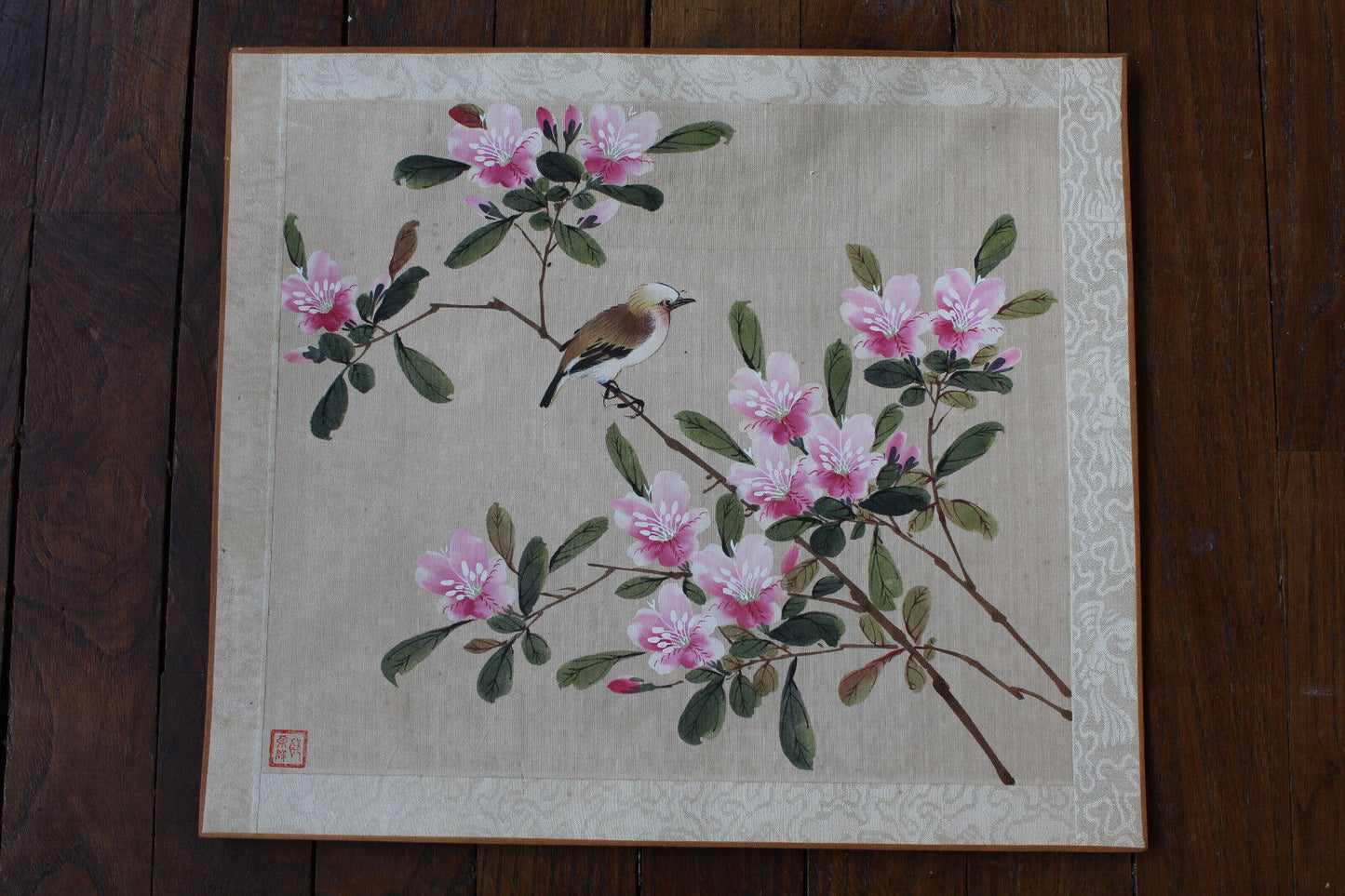 Lot de 3 Anciennes Peintures sur Soie Asie Hong-Kong Début XXème