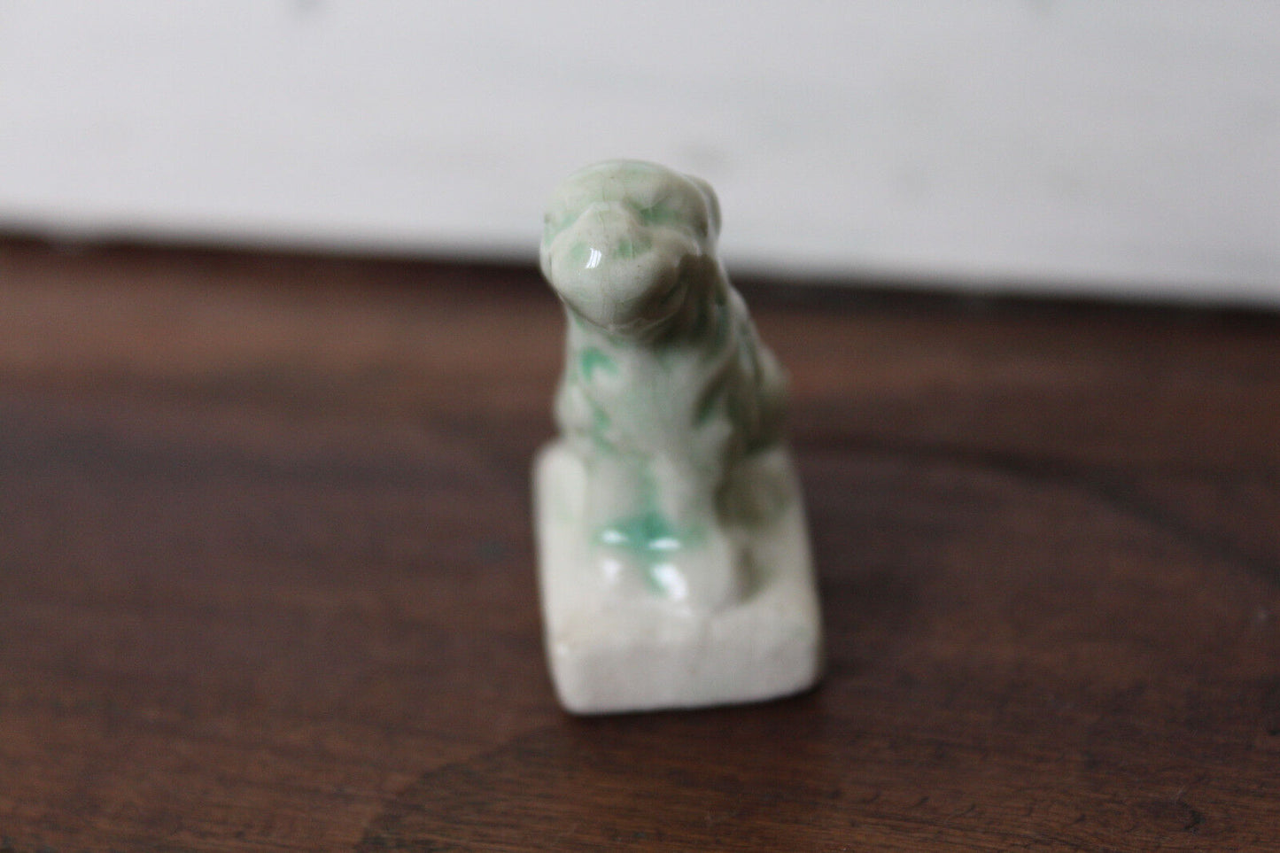 Petit sujet animalier PUBLICITAIRE lion AUX LIONS DE FAÏENCE Rue de Rivoli PARIS