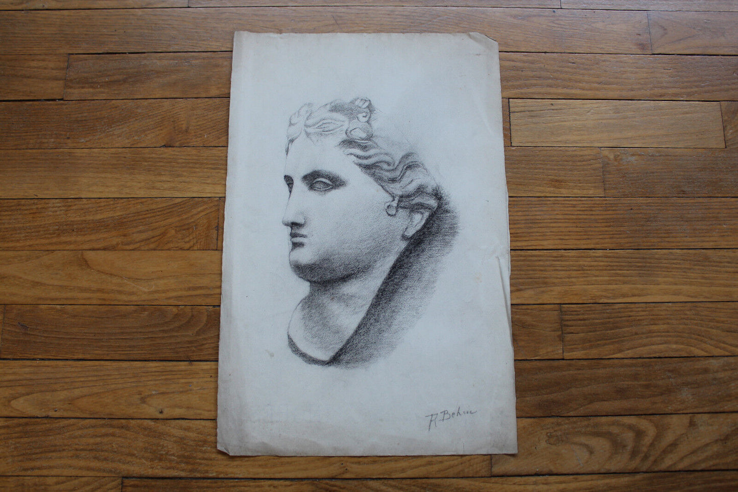 Dessin Académique Ecole Beaux Arts Signés BEHIN début XXème Lot 11 feuilles