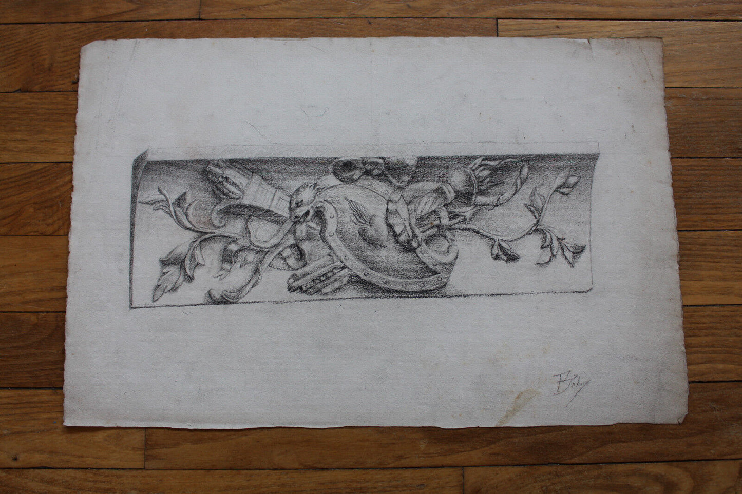 Dessin Académique Ecole Beaux Arts Signés BEHIN début XXème Lot 11 feuilles