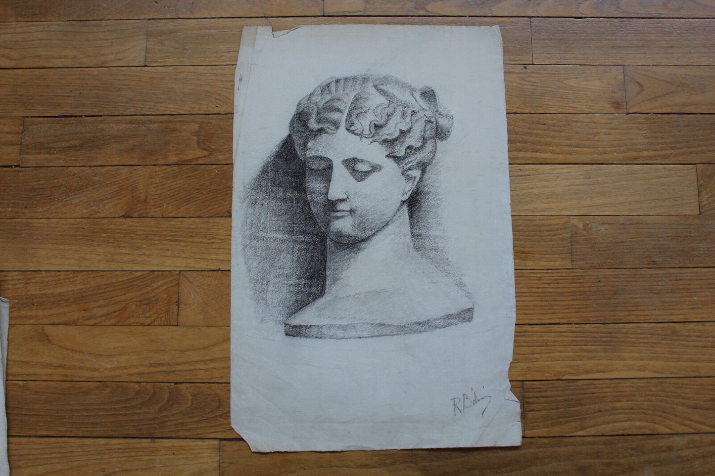 Dessin Académique Ecole Beaux Arts Signés BEHIN début XXème Lot 11 feuilles