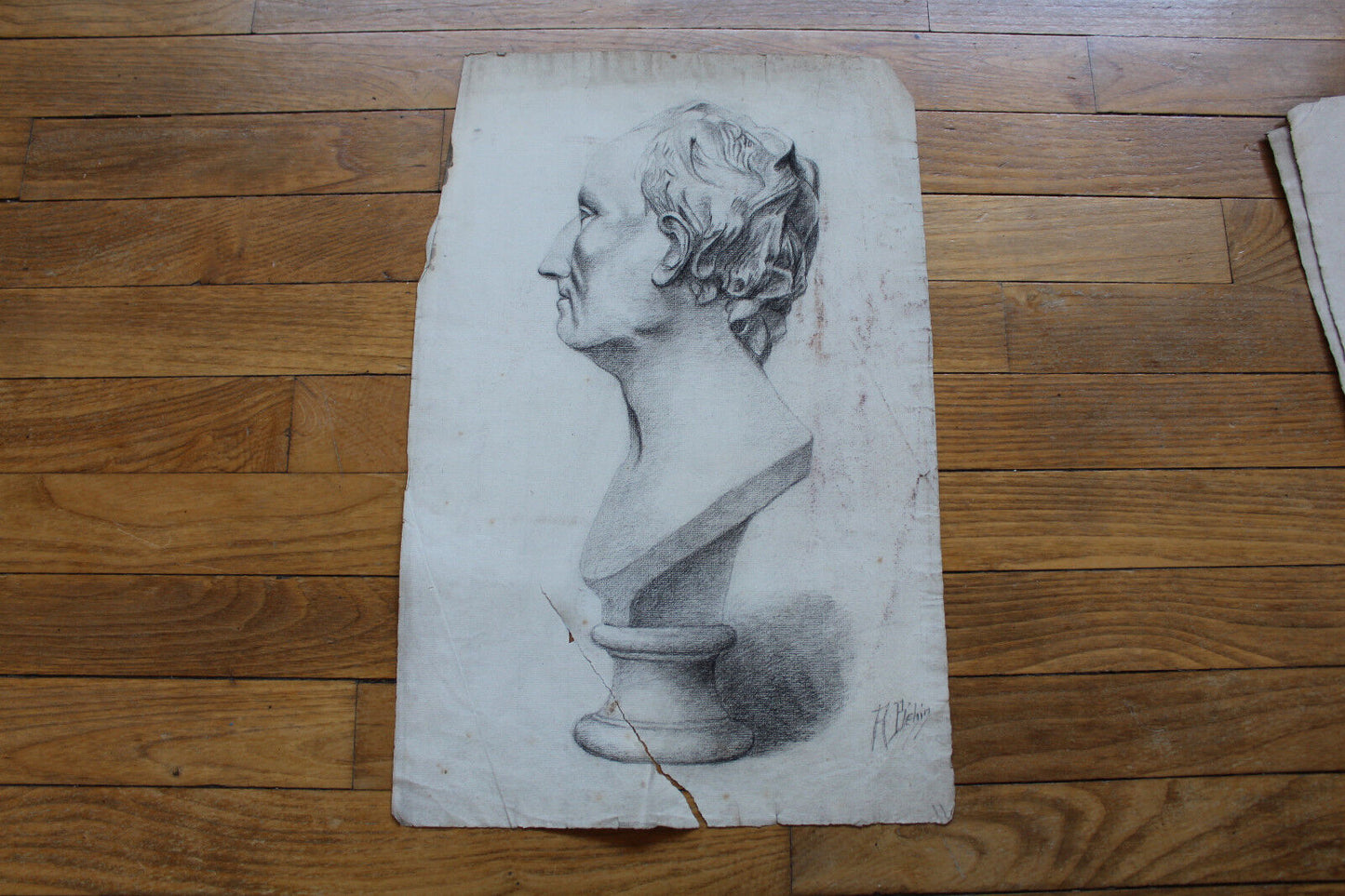 Dessin Académique Ecole Beaux Arts Signés BEHIN début XXème Lot 11 feuilles