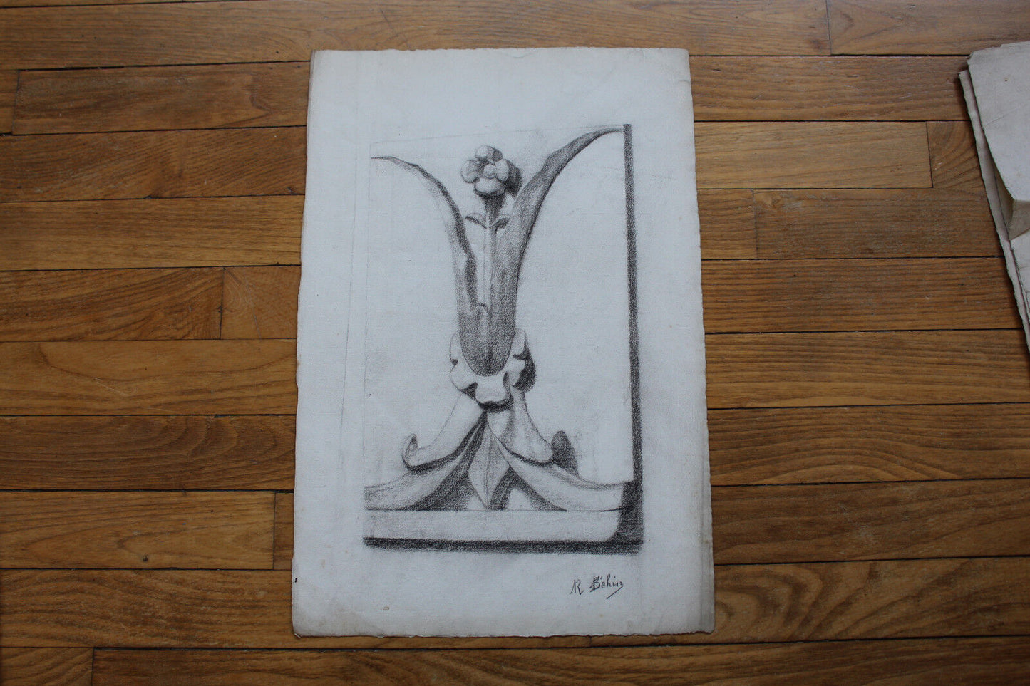 Dessin Académique Ecole Beaux Arts Signés BEHIN début XXème Lot 11 feuilles