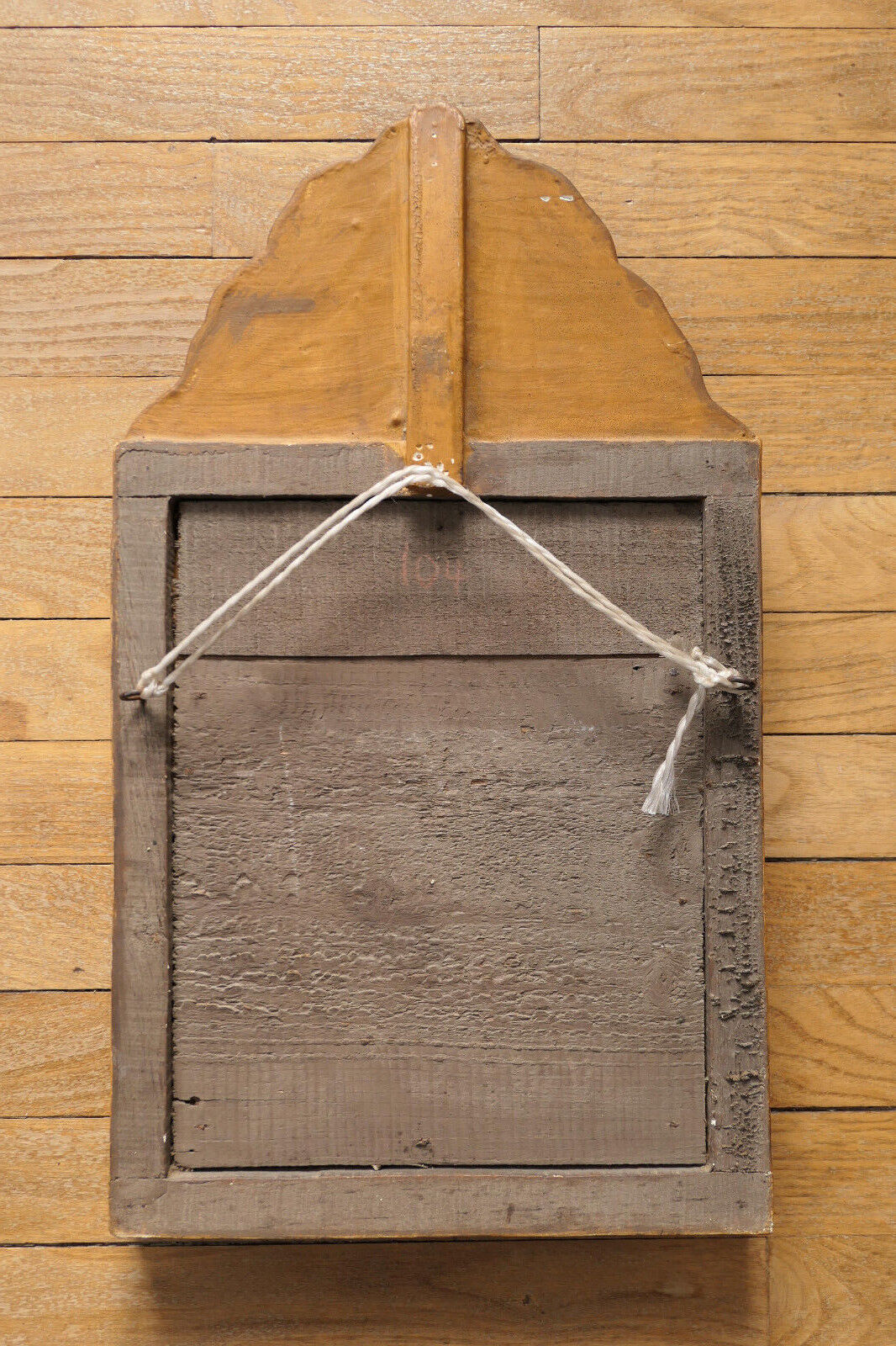 OLD SMALL MERCURY MIRROR, CARVED WOOD FRONTMENT MIRROR, 18TH CENTURY