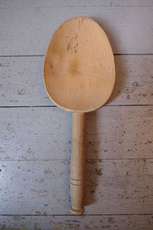 ANCIENNE GRANDE CUILLERE EN BOIS OBJET ART POPULAIRE USTENSILE CUISINE DECO
