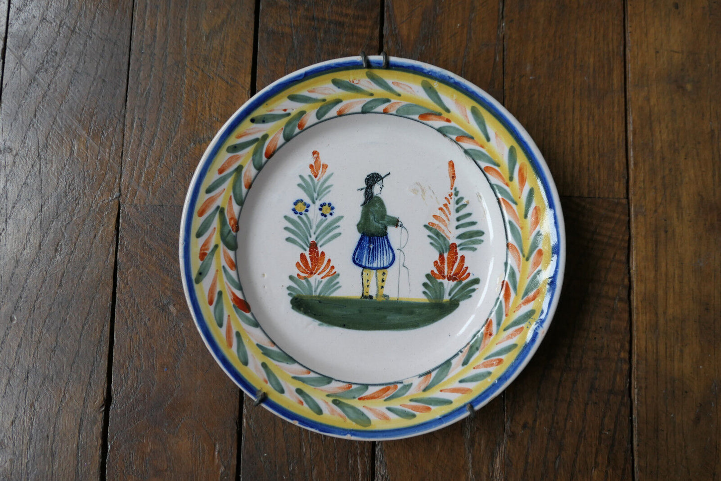 PAIRE DE PETITES ASSIETTES FAIENCE QUIMPER HENRIOT DEBUT XXe