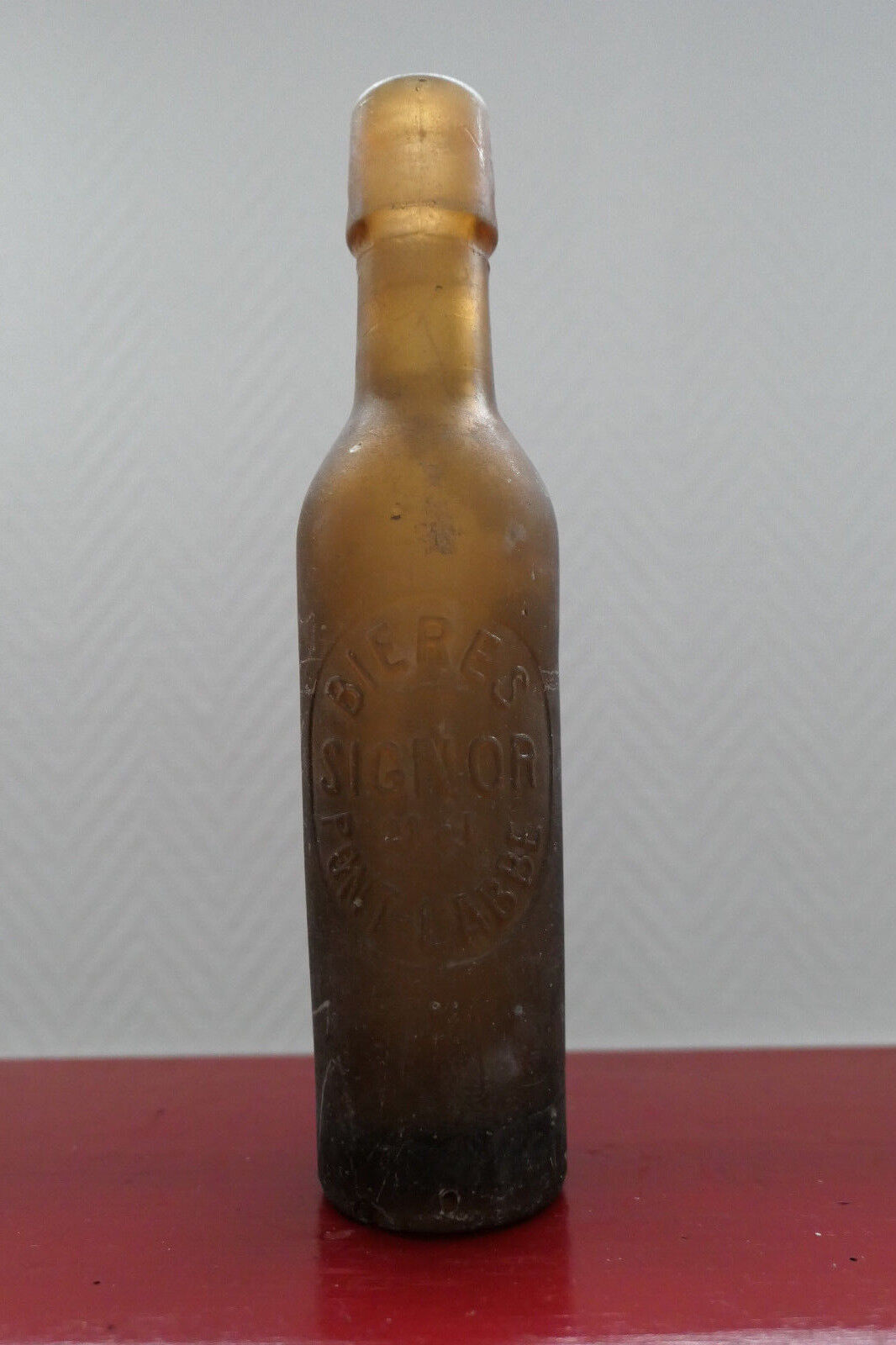 ANCIENNE BOUTEILLE VERRE BIERE 21CL SIGNOR PONT L'ABBE FINISTERE BRETAGNE