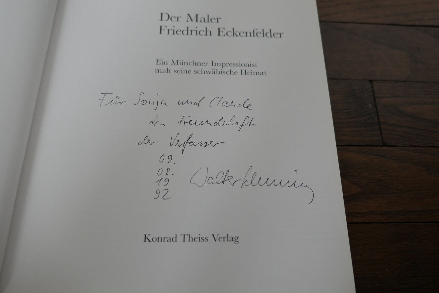 WALTER SCHNERRING DER MALER FRIEDRICH ECKENFELDER 1984 SIGNED