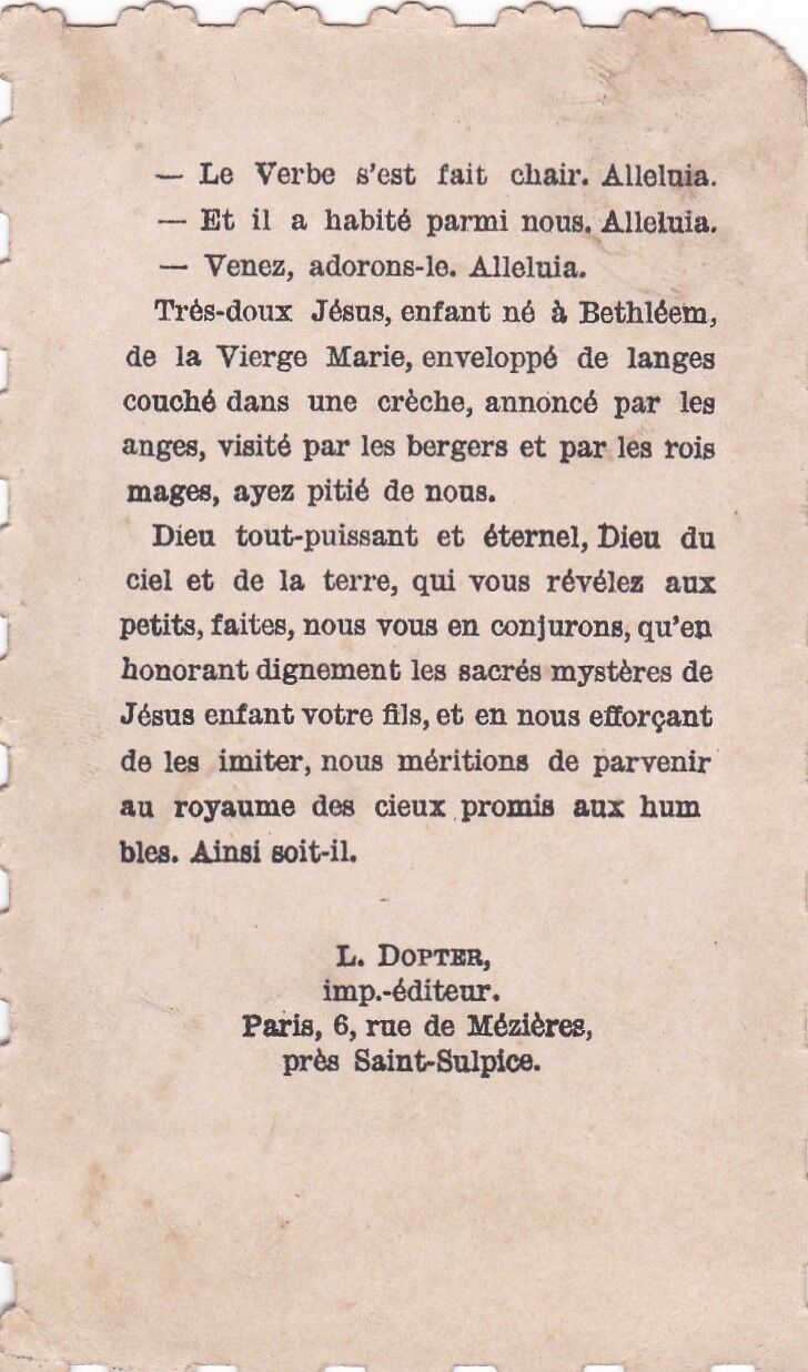 ANCIENNE IMAGE PIEUSE RELIGIEUSE SAINTE DOPTER N°439 MARIE MERE DU SAUVEUR