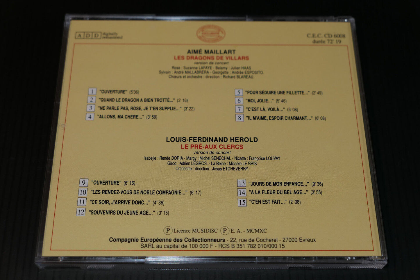 CD IL ETAIT UNE FOIS L'OPERETTE / MAILLART / HEROLD / CEC 6008
