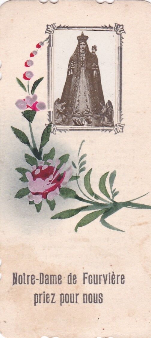 HOLY CARD RELIGIOUS PIECE OF IMAGE SOUVENIR NOTRE DAME DE FOURVIERE LOT x 10