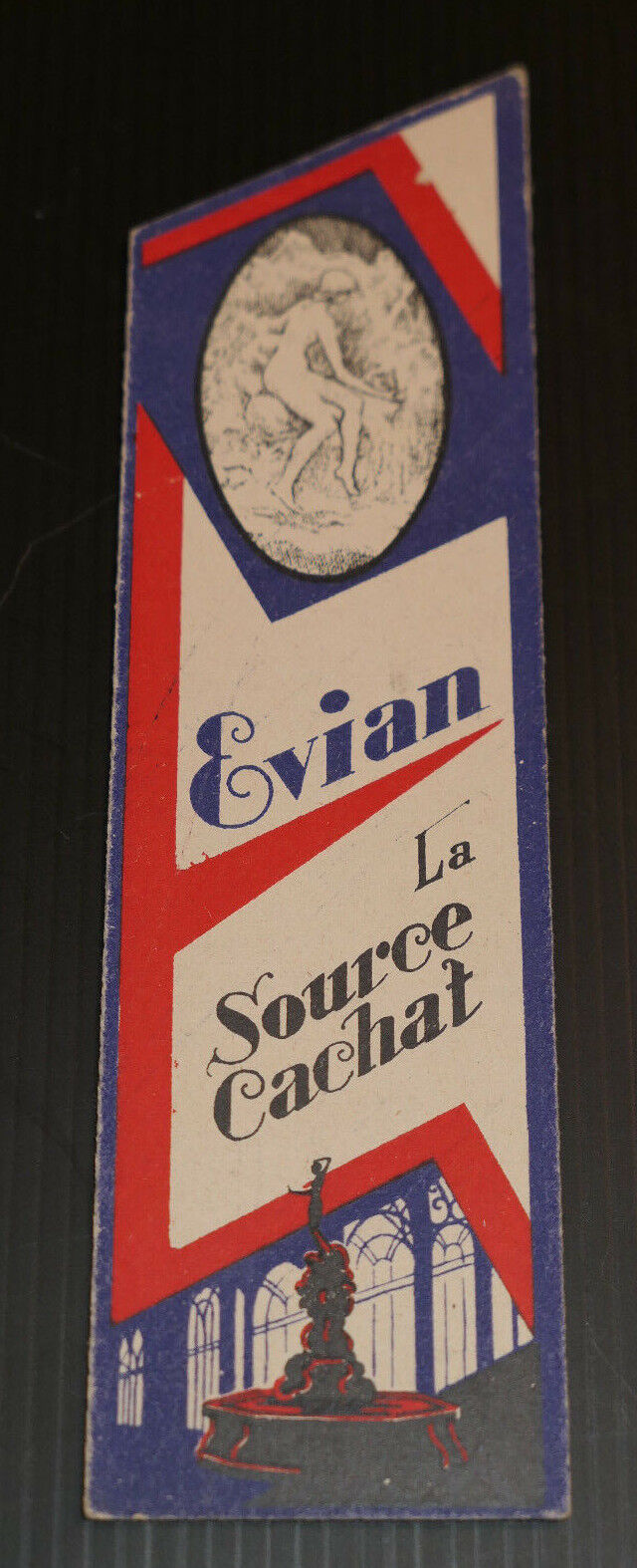ANCIEN MARQUE PAGE SIGNET PUBLICITAIRE EVIAN SOURCE CACHAT