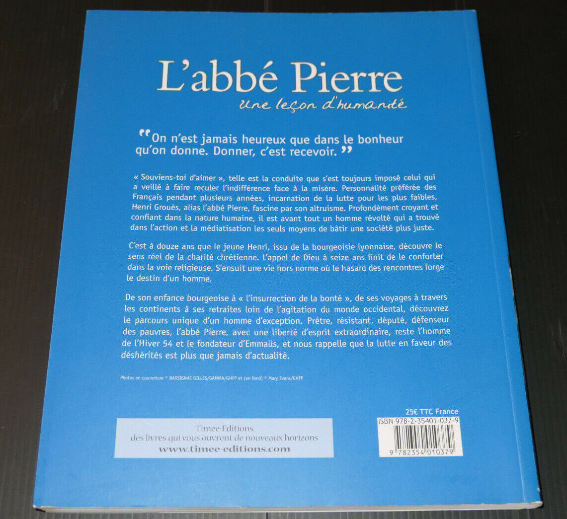 L'ABBE PIERRE - LOT DE 2 LIVRES - HIVER 54 - UNE LECON D'HUMANITE