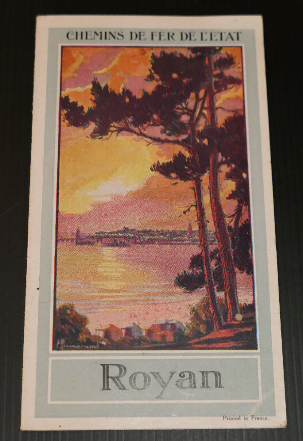 ANCIEN DEPLIANT TOURISTIQUE CHEMINS DE FER DE L'ETAT ROYAN CIRCA 1910