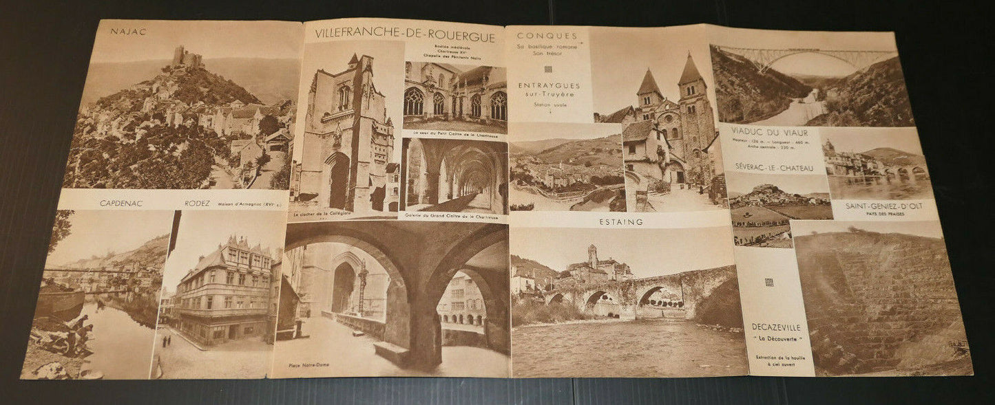 ANCIEN DEPLIANT PUBLICITE TOURISME LE ROUERGUE RODEZ AVEYRON