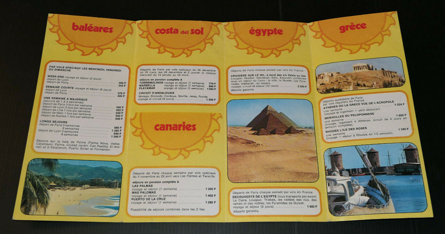 OLD AIR FRANCE AIRTOUR FLYER 1972-73 WINTER IN THE SUN