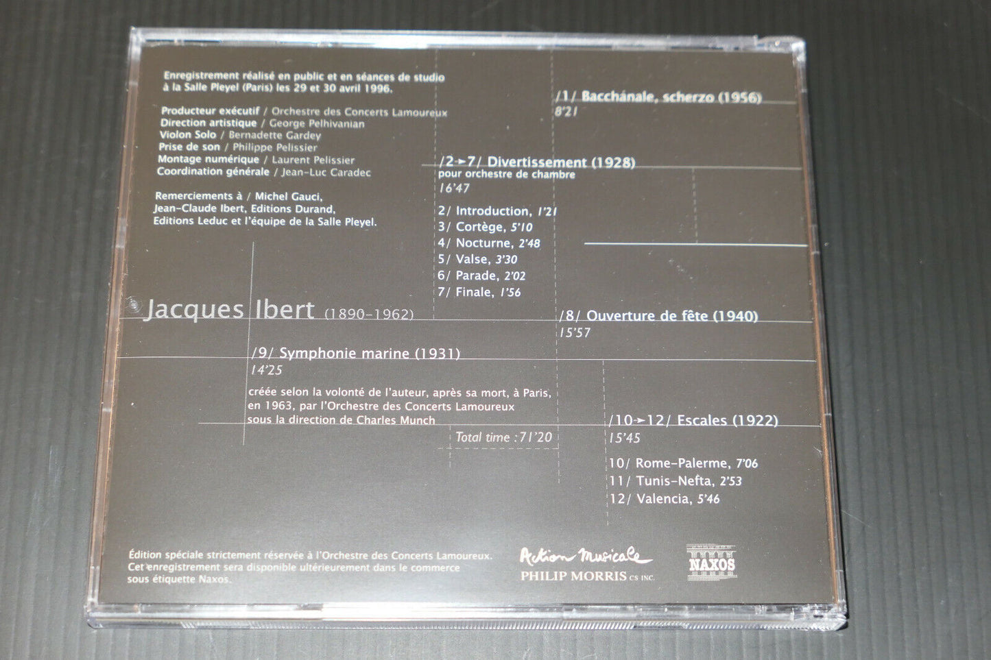 CD JACQUES IBERT YUTAKA SADO ACTION MUSICALE PHILIP MORRIS RARE SPECIAL EDITION