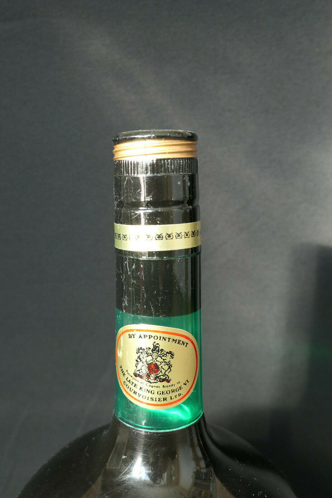 ANCIEN GRAND BAC A GLACONS 37 CM COGNAC COURVOISIER VSOP DECO BAR ALCOOL VINTAGE