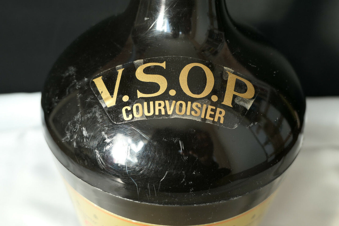ANCIEN GRAND BAC A GLACONS 37 CM COGNAC COURVOISIER VSOP DECO BAR ALCOOL VINTAGE