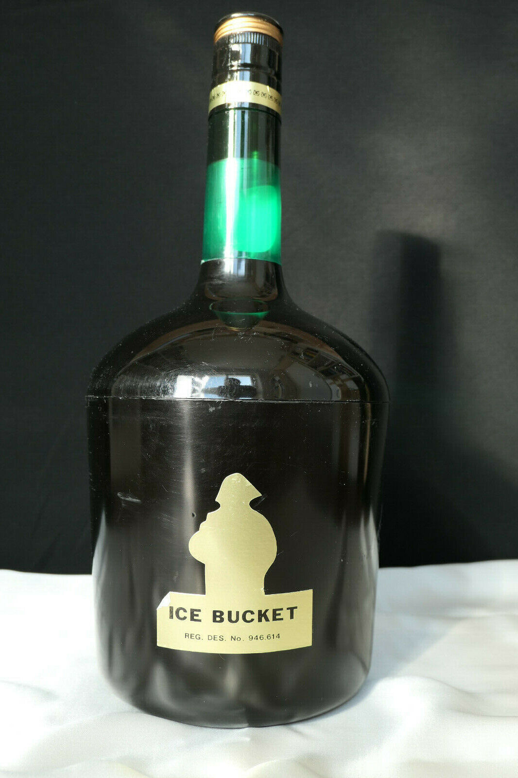 ANCIEN GRAND BAC A GLACONS 37 CM COGNAC COURVOISIER VSOP DECO BAR ALCOOL VINTAGE