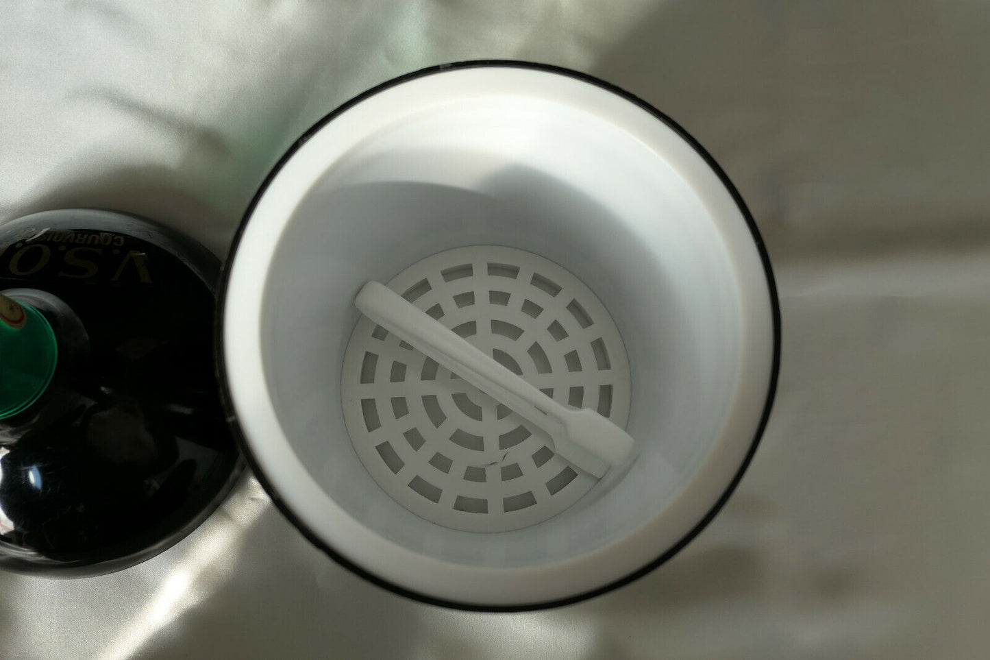 ANCIEN GRAND BAC A GLACONS 37 CM COGNAC COURVOISIER VSOP DECO BAR ALCOOL VINTAGE