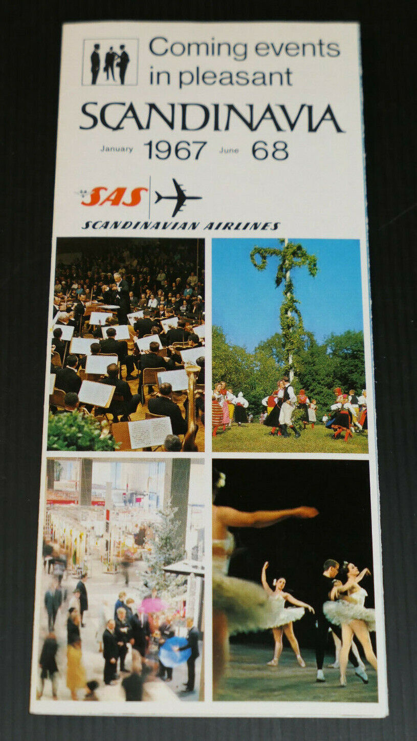 ANCIEN DEPLIANT TOURISTIQUE VOYAGE SAS SCANDINAVIAN AIRLINES EVENTS 1967 1968