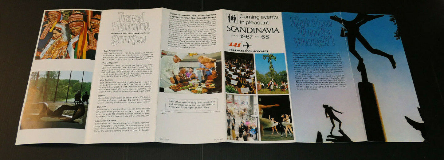 ANCIEN DEPLIANT TOURISTIQUE VOYAGE SAS SCANDINAVIAN AIRLINES EVENTS 1967 1968