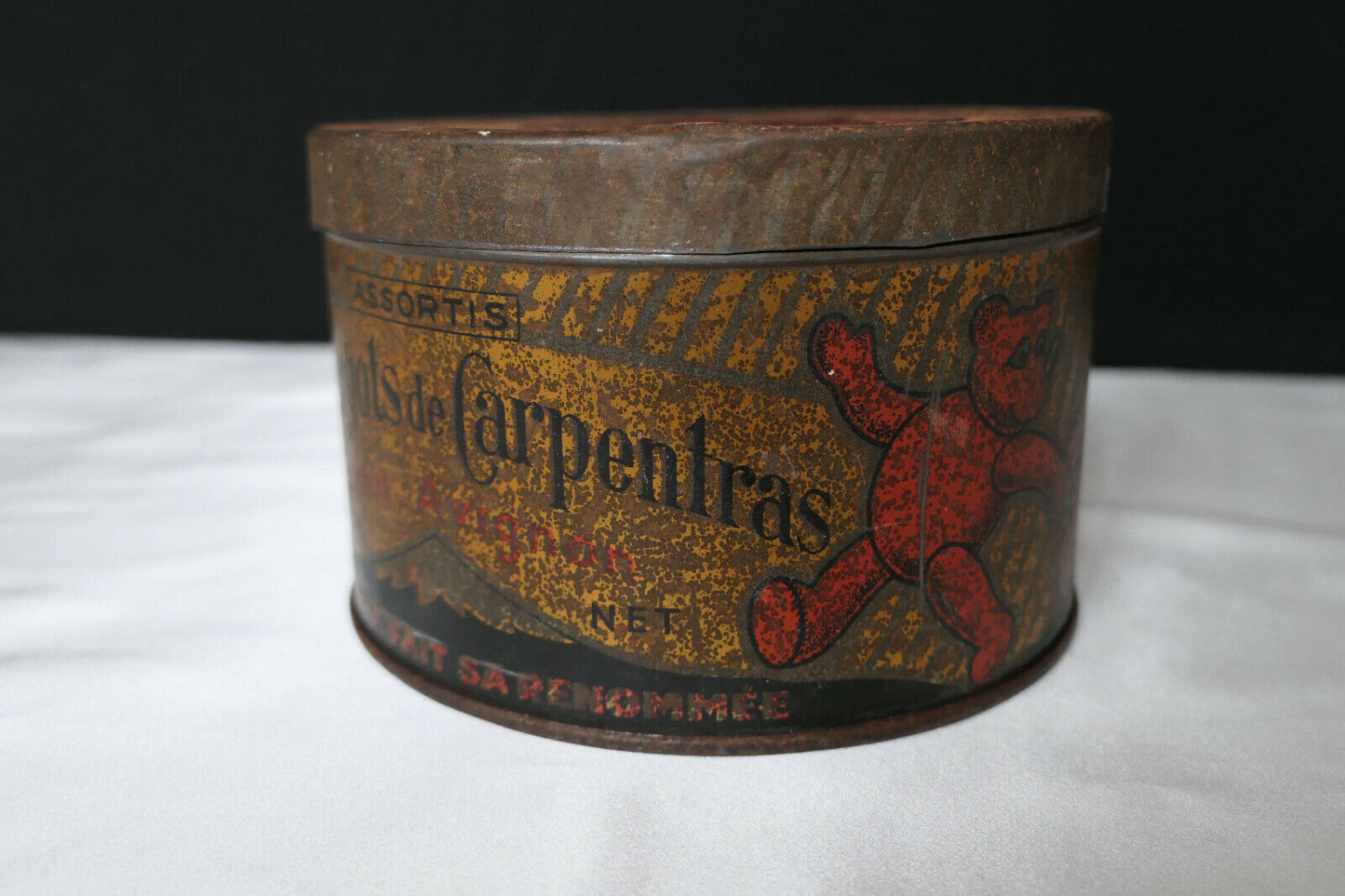 ANCIENNE BOITE TOLE BERLINGOTS DE CARPENTRAS GENIN AVIGNON 1KG COLLECTION
