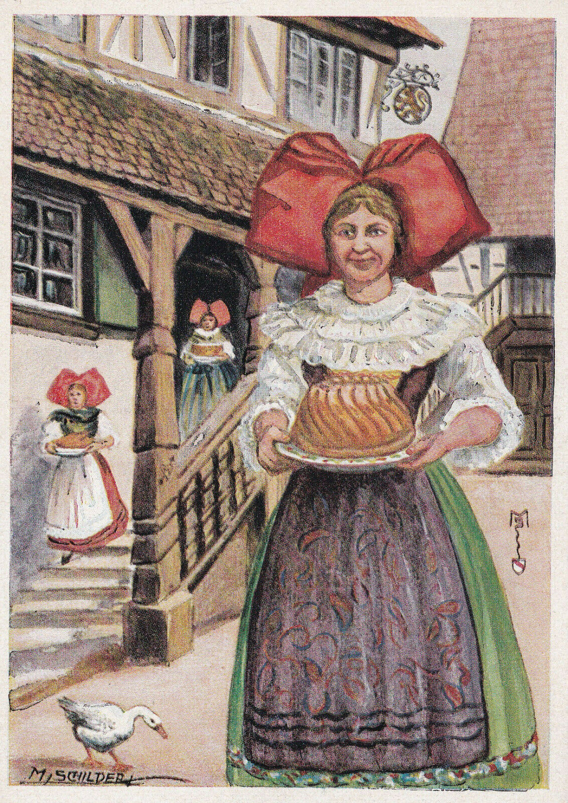 CARTE POSTALE CPM - FOLKLORE ALSACIEN - AUBERGE "AU LION" - GEISPITZEN