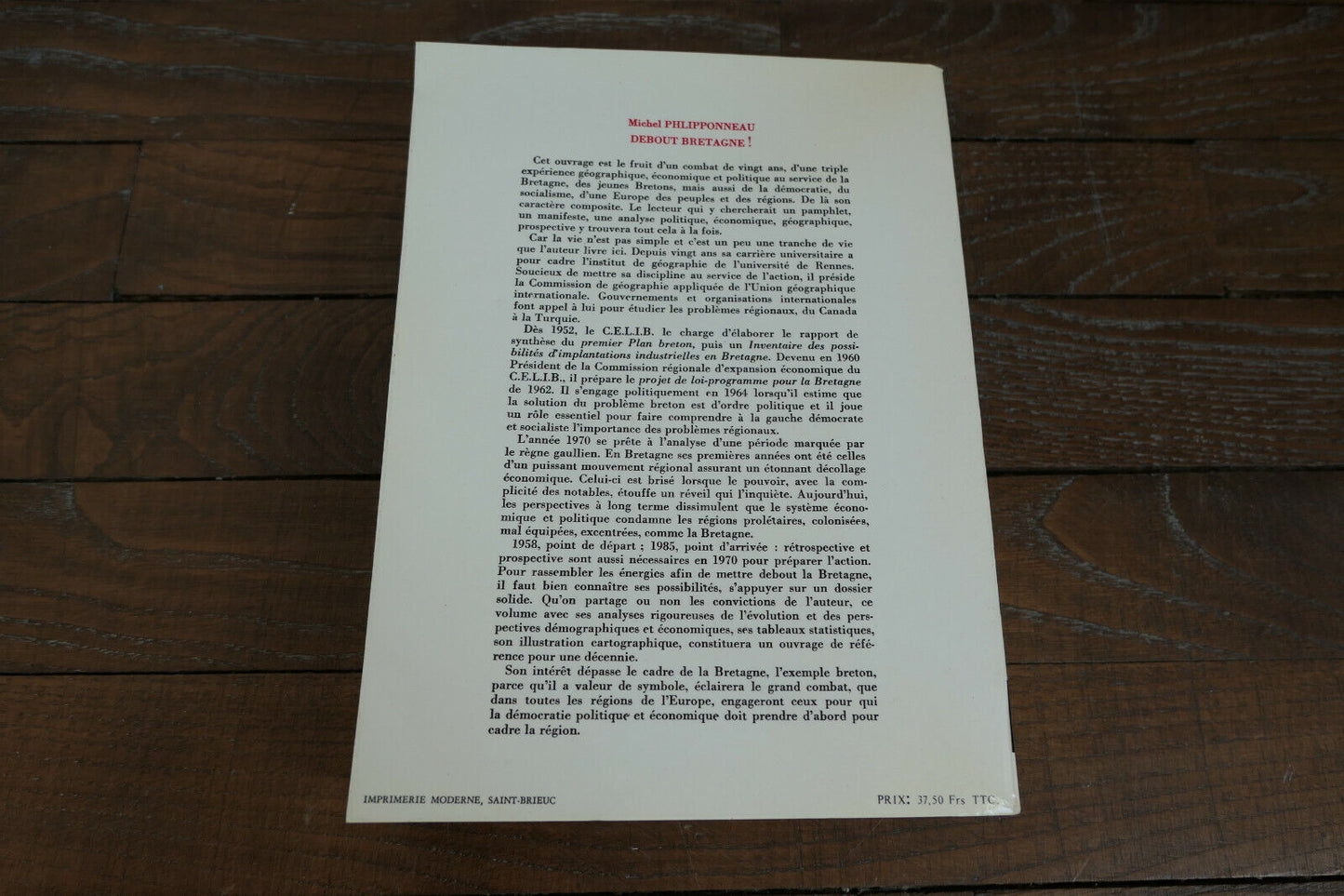 DEBOUT BRETAGNE ! - MICHEL PHLIPPONNEAU - 1970