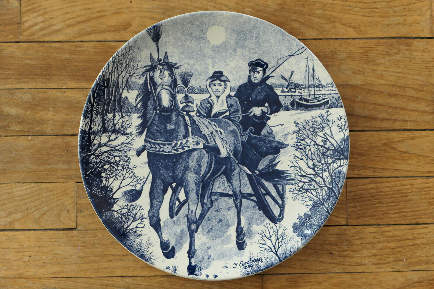 LOT DE 3 GRANDES ANCIENNES ASSIETTES DECORATIVES FAIENCE DELFT