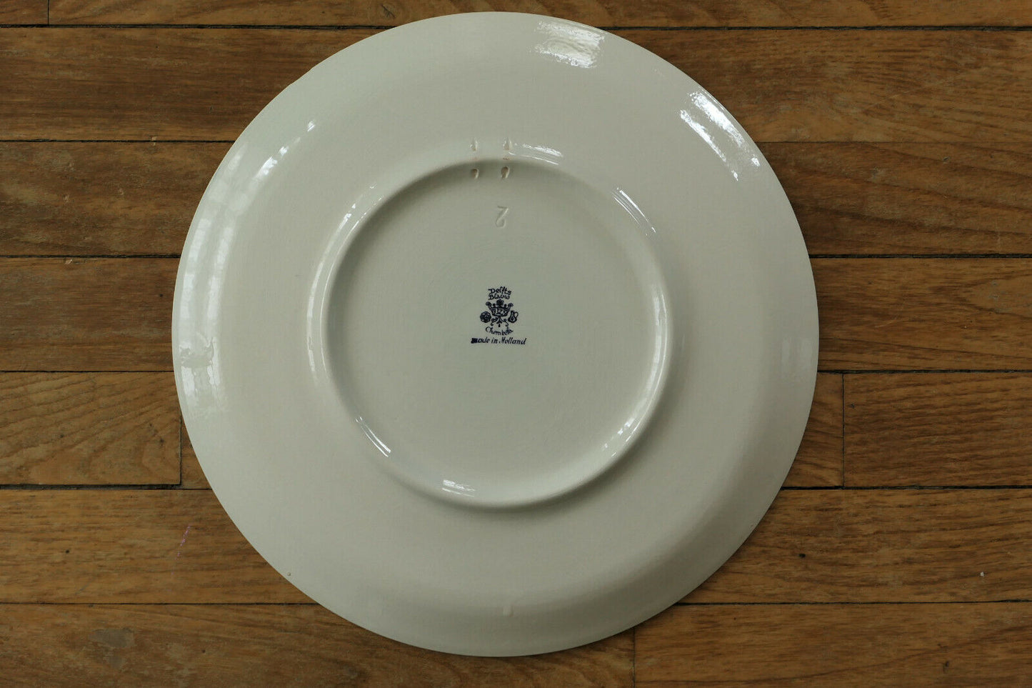 LOT DE 3 GRANDES ANCIENNES ASSIETTES DECORATIVES FAIENCE DELFT