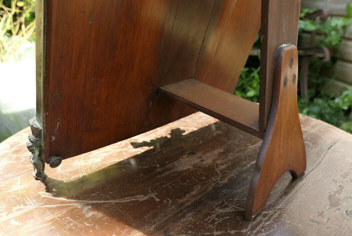 Antique 19th Century Table Mirror with Beveled Glass and Gilded Metal