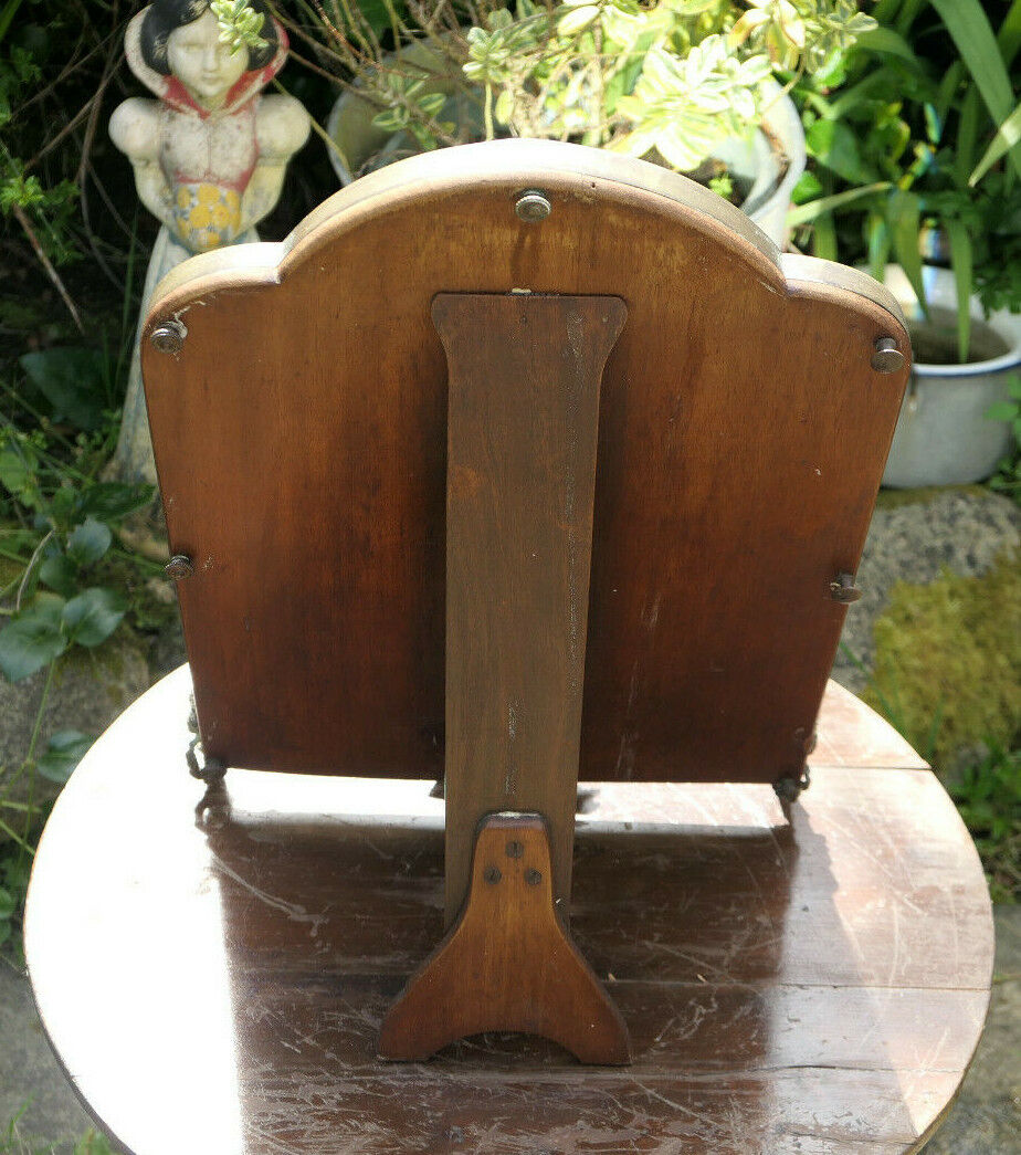 Antique 19th Century Table Mirror with Beveled Glass and Gilded Metal