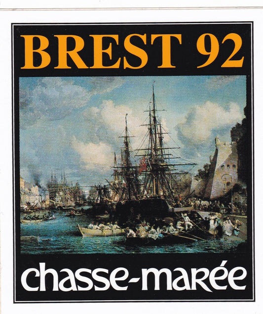 AUTOCOLLANT STICKER BREST 92 CHASSE-MAREE / FETES MARITIMES BRETAGNE