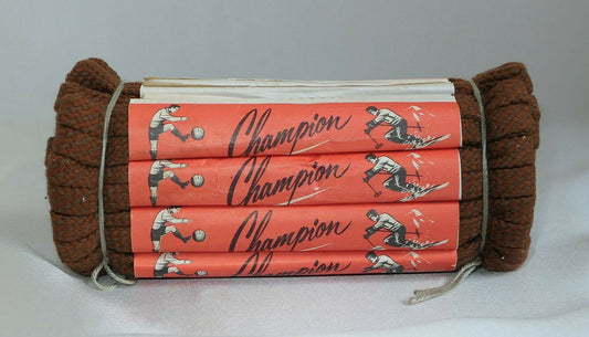 PAIRE DE LACETS COTON 70 CM MARQUE CHAMPION SPORT VINTAGE ANNEES 50/60