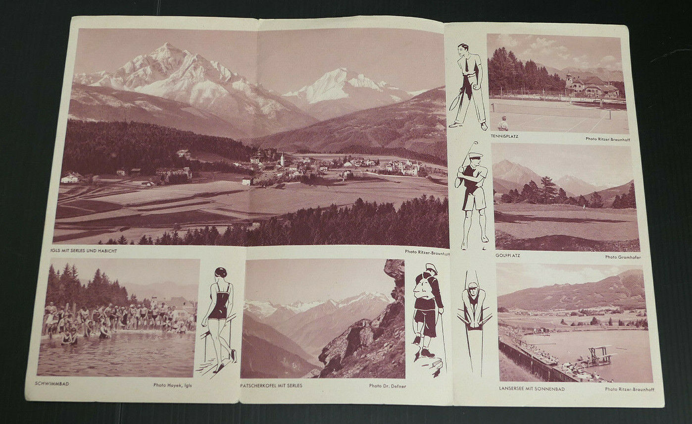 ANCIEN DEPLIANT TOURISTIQUE TOURISME IGLS TIROL AUSTRIA AUTRICHE CIRCA 1940
