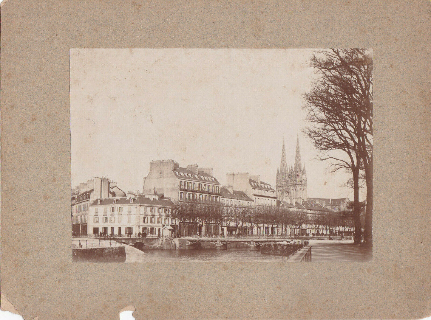 QUIMPER LOT DE 3 ANCIENNES PHOTOS 1893 PREFECTURE PARC ODET PALAIS DE JUSTICE