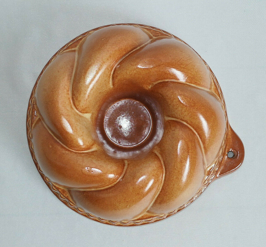 ANCIEN MOULE A GATEAU KOUGLOF TERRE CUITE VERNISSEE DECO CUISINE PATISSERIE