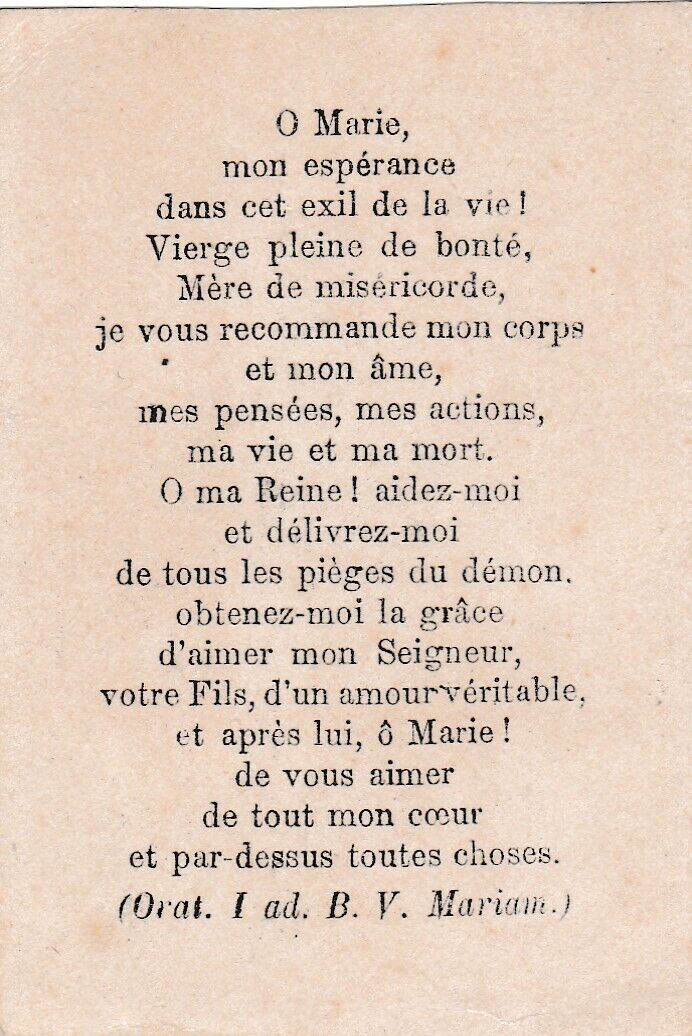 ANCIENNE IMAGE PIEUSE RELIGIEUSE HOLY CARD LA TRES SAINTE VIERGE D. ACCART PARIS